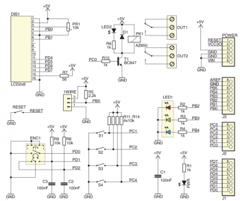 Принципова схема модуля Arduino miniLCD