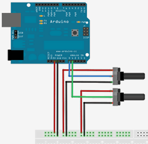 Arduino і 2 потенціометра