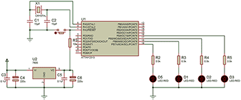 Схема відладочної плати на ATTINY2313