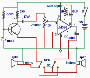 Схема переговорного пристрою на LM386